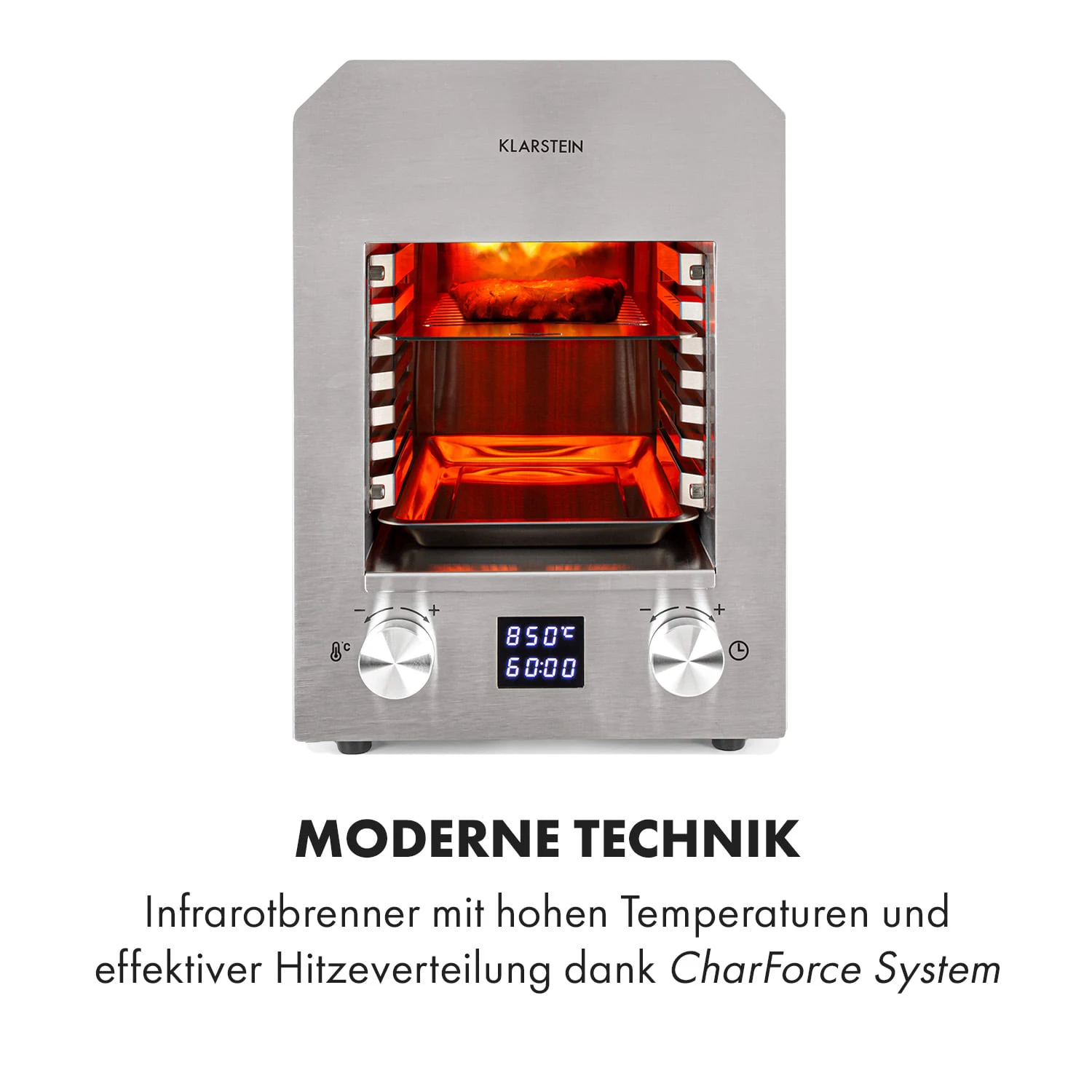 Hannibal Hochtemperaturgrill Indoor 2.200W 850°C Edelstahl Silber 3 Hannibal Hochtemperaturgrill Indoor 2.200W 850°C Edelstahl Silber – Bild 3