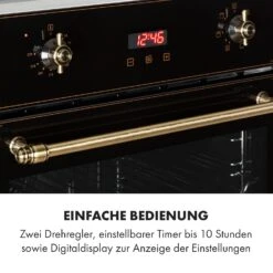 Elizabeth Einbaubackofen Retro 2200 Watt 70l Messingoptik Display 13 Elizabeth Einbaubackofen Retro 2200 Watt 70l Messingoptik Display -Outdoor Grills Store 10034880 de 0005 logo