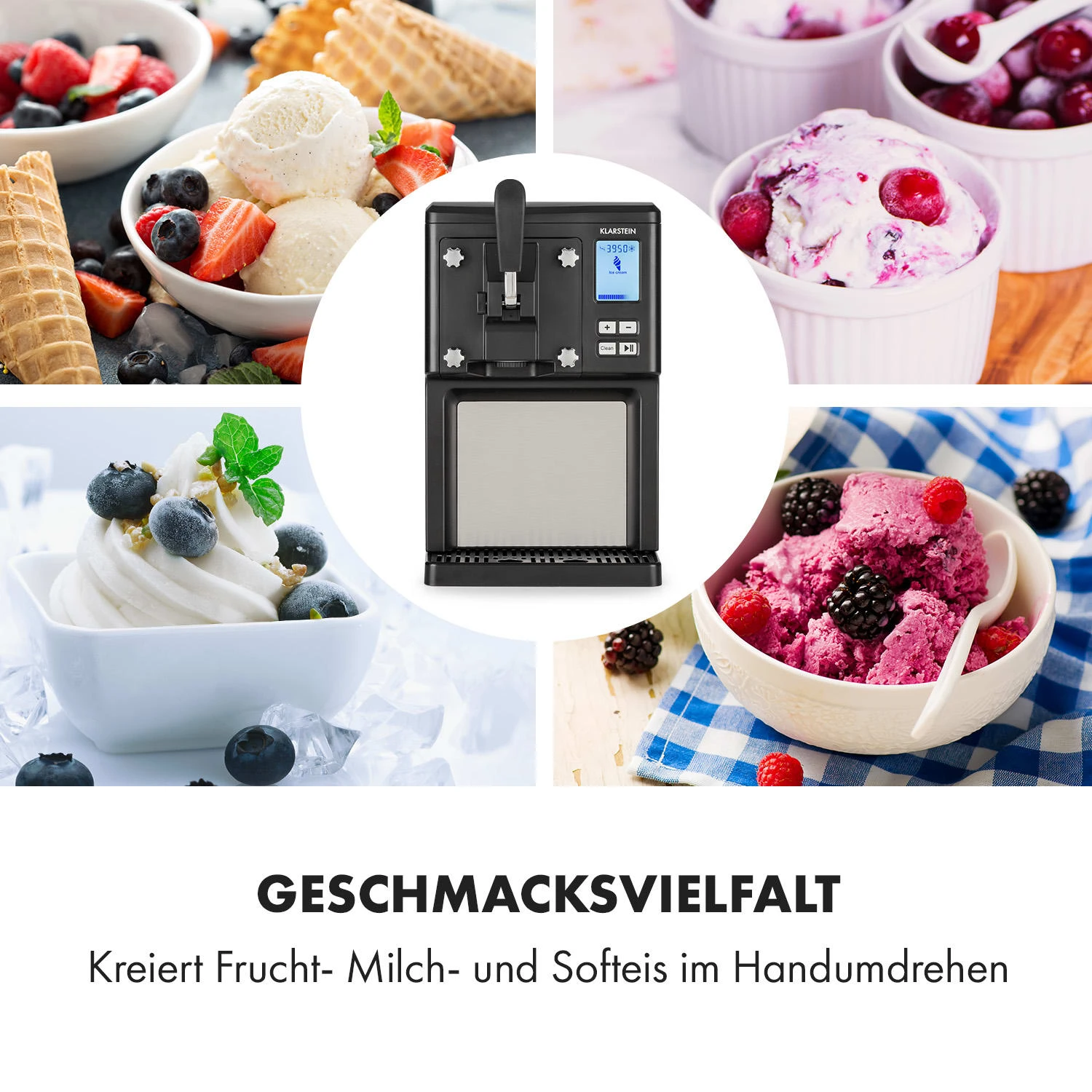 Sweet Sundae Eiscrememaschine Kompressor 1,5l Edelstahl Schwarz 4 Sweet Sundae Eiscrememaschine Kompressor 1,5l Edelstahl Schwarz – Bild 4