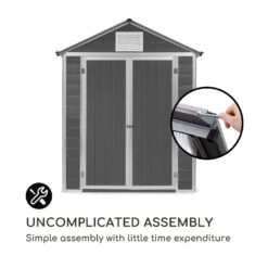 Schatzkammer Gartenschuppen UV-Schutz PVC Schloss Seitenfenster Grau -Outdoor Grills Store 10034925 uk 0008 logo blumfeldt Schatzkammer Gartenschuppen blau