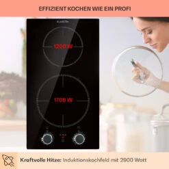 Kochheld Doppel-Induktionskochfeld 2900W Dreh-Regler Glas Schwarz -Outdoor Grills Store 10034946 de 0003 usp