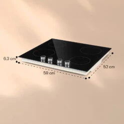 Kochheld 4-Zonen-Induktionskochfeld 6000W Dreh-Regler Glas Schwarz -Outdoor Grills Store 10034947 yy 0011 dimensions