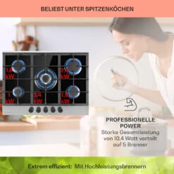 Alchemist 5 Zonen Gaskochfeld Aluminium-Brenner Glaskeramik Schwarz -Outdoor Grills Store 10034970 de 0003 usp