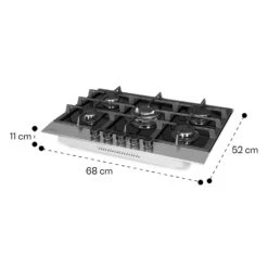 Alchemist 5 Zonen Gaskochfeld Aluminium-Brenner Glaskeramik Schwarz -Outdoor Grills Store 10034970 yy 0011 dimensions