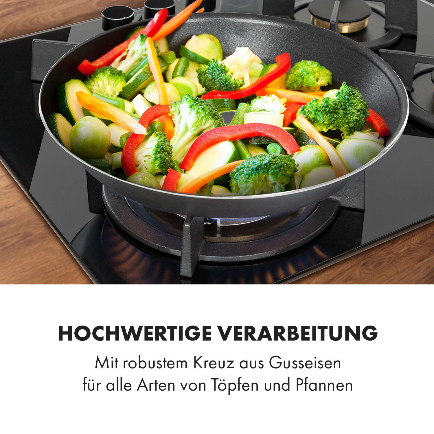 Goldflame 4 Gaskochfeld 4-flammig Messing-Brenner Glaskeramik Schwarz 7 Goldflame 4 Gaskochfeld 4-flammig Messing-Brenner Glaskeramik Schwarz – Bild 7