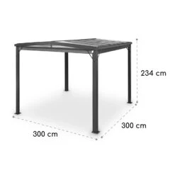 Pantheon Cortina Solid Sky Pergola Vordach 3x3m Polycarbonat Vorhänge -Outdoor Grills Store 10034985 yy 0007 dimensions