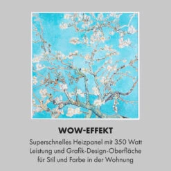 Wonderwall Air Art Smart Infrarotheizung 60x60cm 350W Wandinstallation App-Steuerung Mandelblüten -Outdoor Grills Store 10035112 de 0005 logo