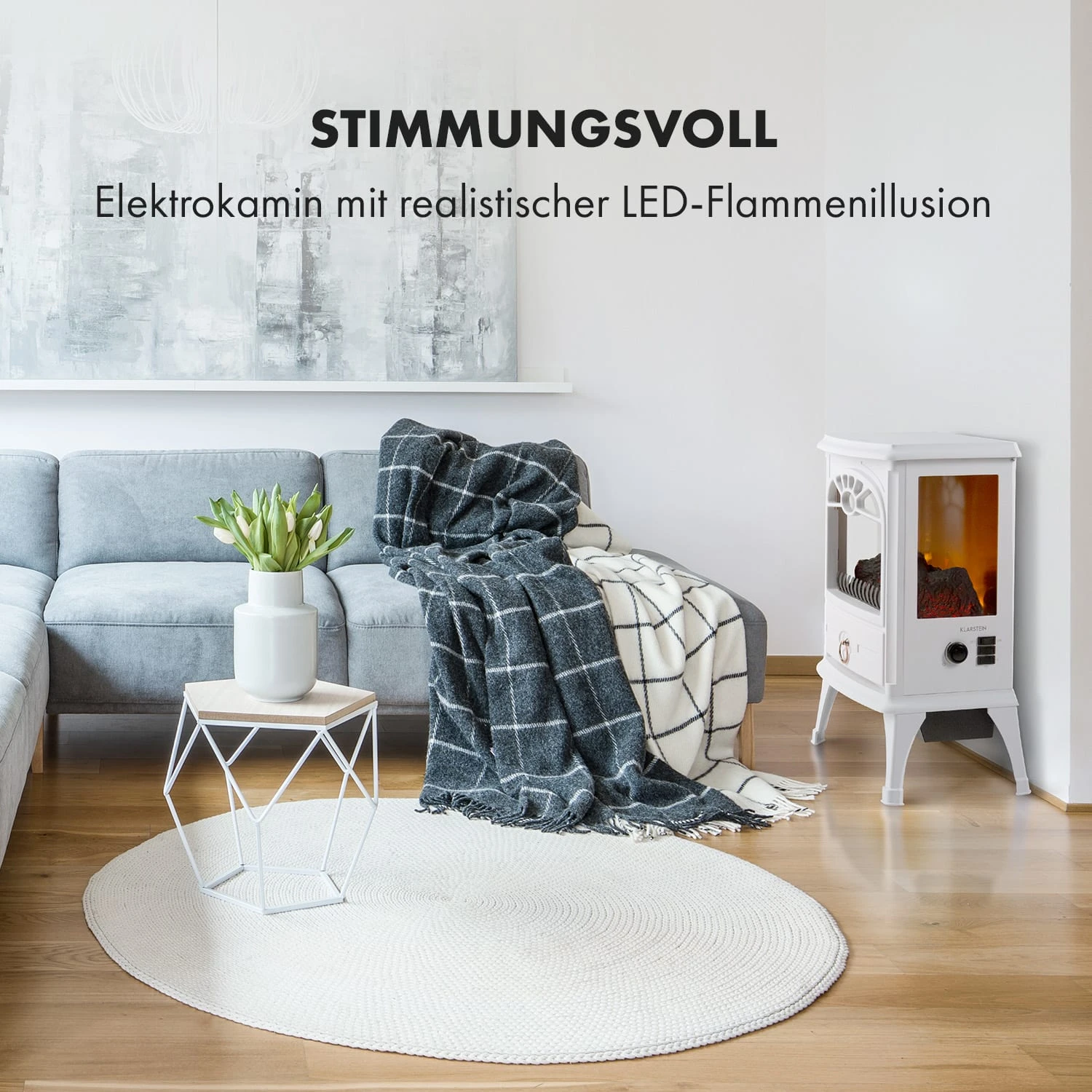 Leoben Elektrischer Kamin 900 / 1800 W Thermostat PanoramaView 2 Leoben Elektrischer Kamin 900 / 1800 W Thermostat PanoramaView – Bild 2