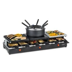 Fonduelette XL 3-in-1 Raclettegrill Fondue Naturstein 1650W 12 Pers