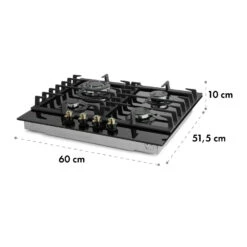 Victoria 4 Zonen Gaskochfeld 4-flammig Sabaf-Brenner Glaskeramik -Outdoor Grills Store 10035271 yy 0010 logo Klarstein Victoria Gas Hobs Black
