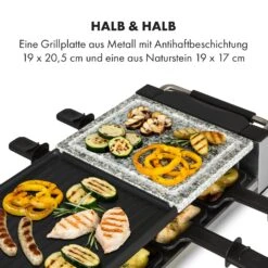 Bistecca Raclette 1200W Metall / Stein 8 Personen Kontroll-LED -Outdoor Grills Store 10035293 de 0004 logo