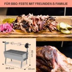 Sauenland Mini Rotisserie-Grill Drehspieß 4W 12kg Max. Edelstahl -Outdoor Grills Store 10035371 de 0006 usp