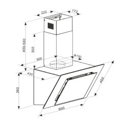 Eleonora 60 Dunstabzugshaube 426 M³/h Touch-Panel Ambiente-Licht -Outdoor Grills Store 10035380 yy 0008 logo Klarstein Eleonora 60 Dunstabzugshaube schwarz