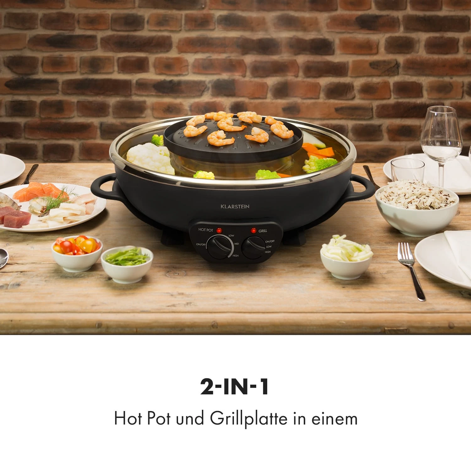 Szechuan 2-in-1 Hot Pot Und Grillplatte 5l Vol. 1350 / 600 W 2 Szechuan 2-in-1 Hot Pot Und Grillplatte 5l Vol. 1350 / 600 W – Bild 2