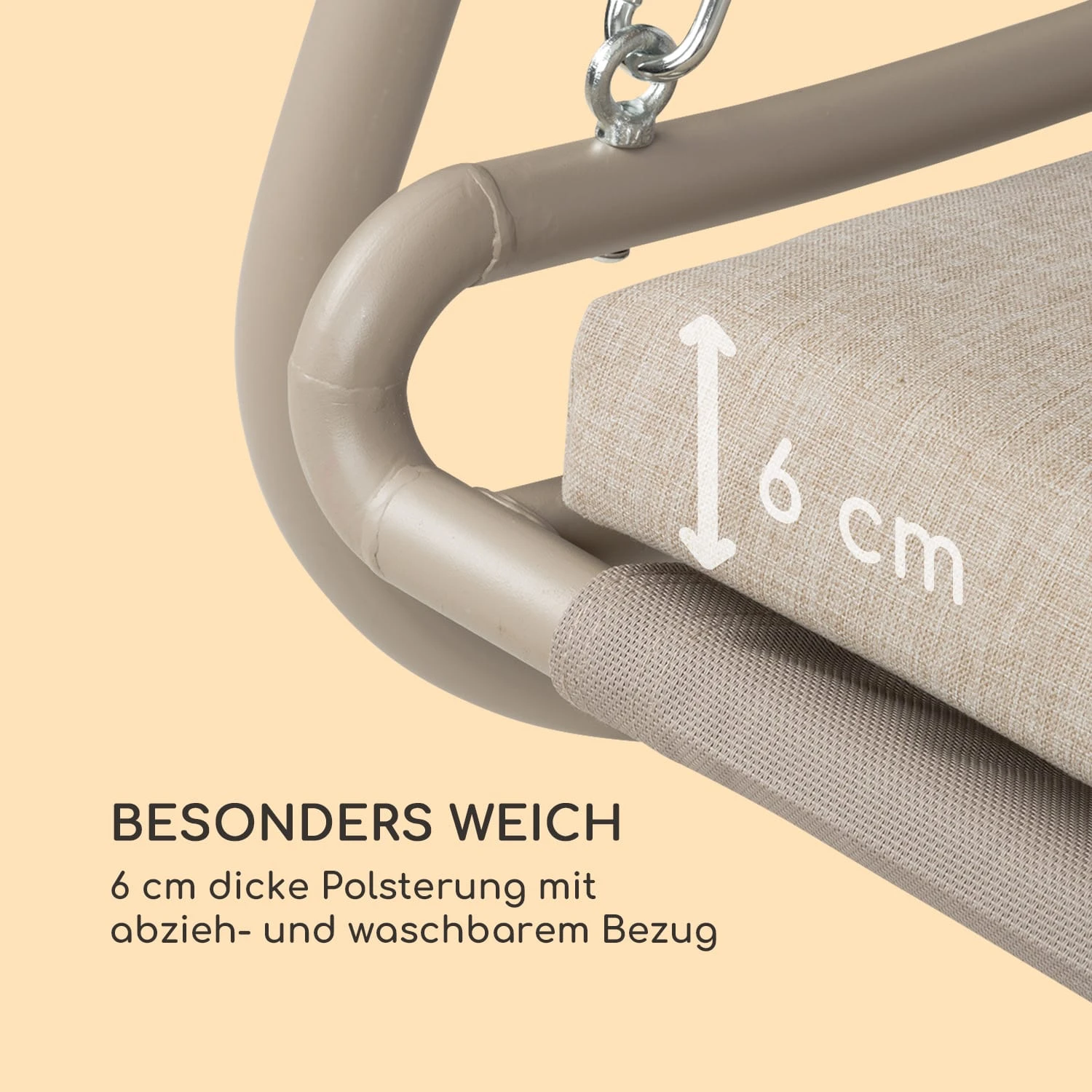 Garden Grove Gartenliege Swing Bed Stahlrahmen Sonnendach Polyester 6 Garden Grove Gartenliege Swing Bed Stahlrahmen Sonnendach Polyester – Bild 6