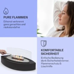 Phantasma Curve Ethanol-Kamin Rauch- & Geruchlos Edelstahl-Brenner Sicherheitsglas -Outdoor Grills Store 10035457 de 0006 usp