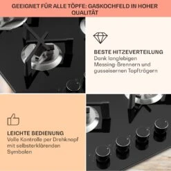 Trifecta 5 Gaskochfeld 5-flammig Triangle-Brenner Glaskeramik -Outdoor Grills Store 10035470 de 0004 usp