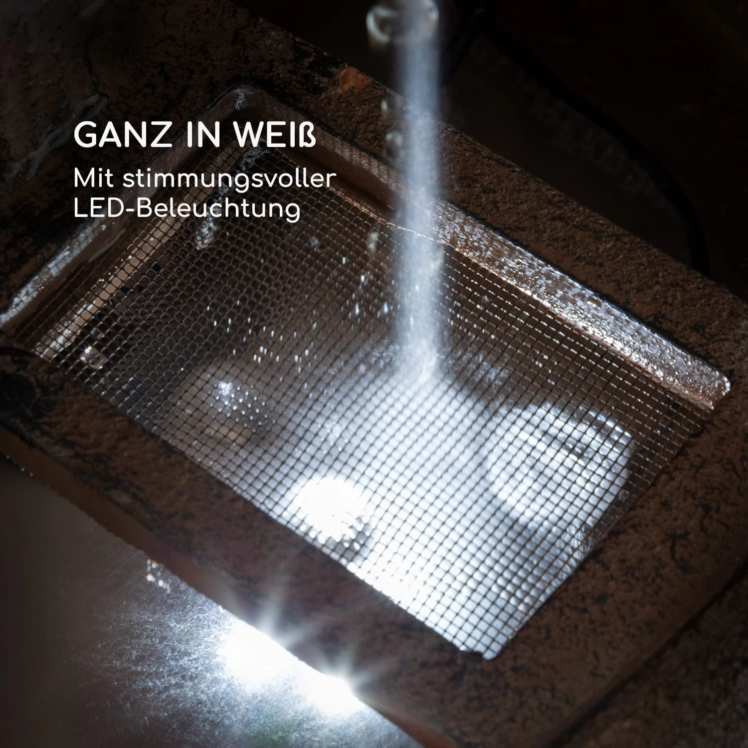 Blumquell Solarbrunnen LED 5 M Kabel Kunststein Solarpanel 3 Blumquell Solarbrunnen LED 5 M Kabel Kunststein Solarpanel – Bild 3