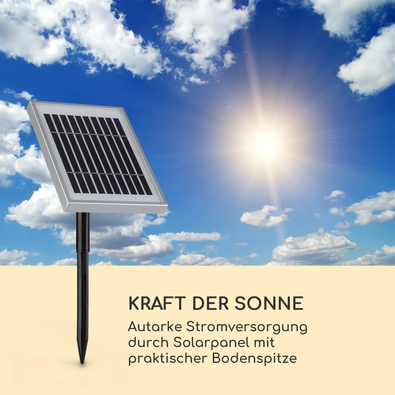 Blumquell Solarbrunnen LED 5 M Kabel Kunststein Solarpanel 4 Blumquell Solarbrunnen LED 5 M Kabel Kunststein Solarpanel – Bild 4