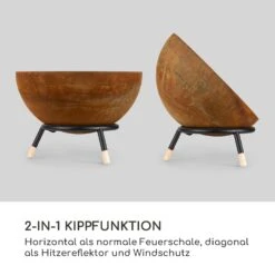 Fireball Rust Feuerschale 60 Cm Ø Kippbare Rost-Finish Rost / Holz -Outdoor Grills Store 10035771 de 0003 logo