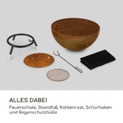 Fireball Rust Feuerschale 60 Cm Ø Kippbare Rost-Finish Rost / Holz -Outdoor Grills Store 10035771 de 0008 logo