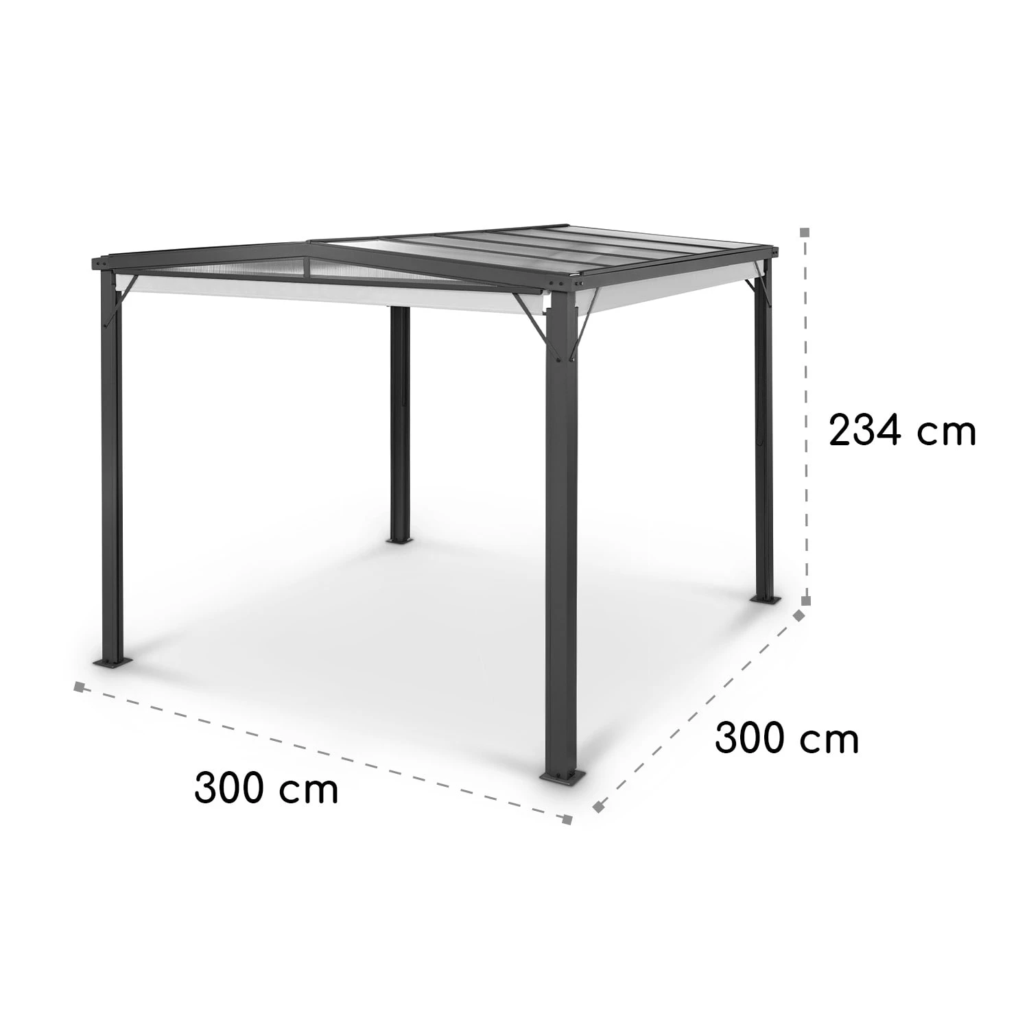 Pantheon Cortina Solid Sky Pergola Vordach 3x3m Polycarbonat 7 Pantheon Cortina Solid Sky Pergola Vordach 3x3m Polycarbonat – Bild 7