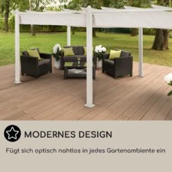 Pantheon Pergola Aluminiumkantrohr 3x6m 4 Eckpfosten Wasserabweisend -Outdoor Grills Store 10035879 DE 0006 usp