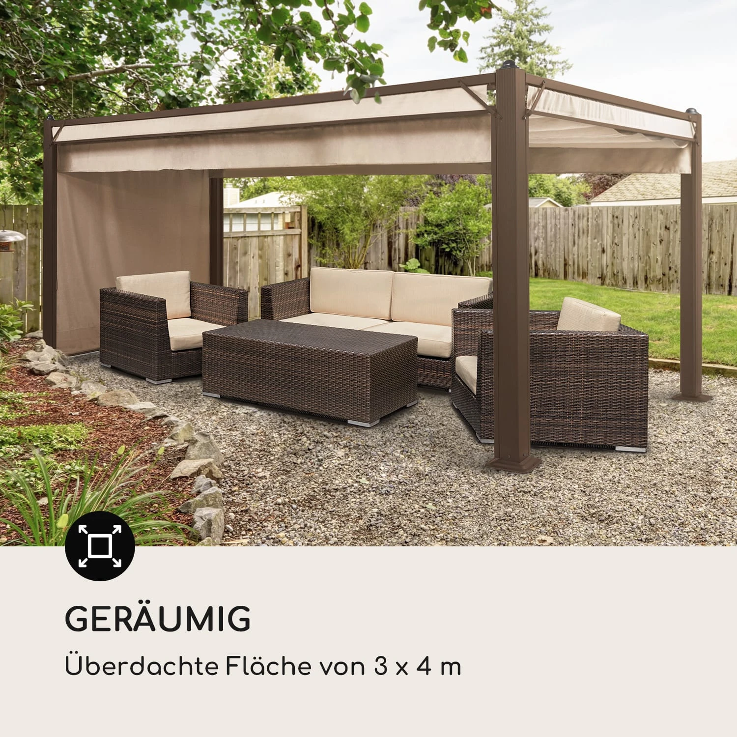 Pantheon Cortina Rust Pavillon Mit Dach 3x4 M 4 Seitenteile 4 Pantheon Cortina Rust Pavillon Mit Dach 3x4 M 4 Seitenteile – Bild 4