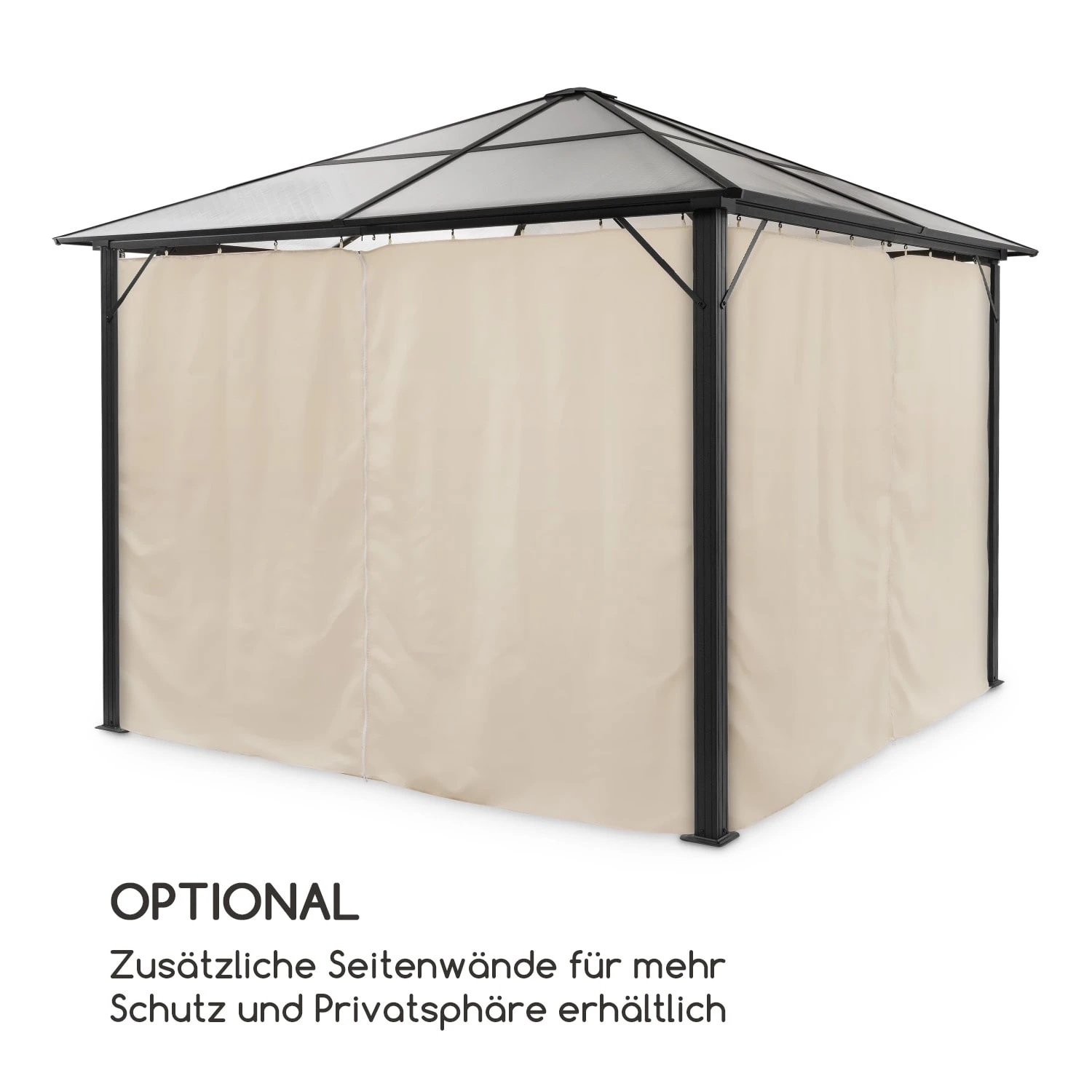 Pantheon Solid Sky Ambient Solar Pavillon 3x3m Polycarbonat Aluminium 4 Pantheon Solid Sky Ambient Solar Pavillon 3x3m Polycarbonat Aluminium – Bild 4