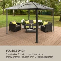 Pantheon Solid Sky Ambient Solar Pavillon 3x3m Polycarbonat Aluminium 15 Pantheon Solid Sky Ambient Solar Pavillon 3x3m Polycarbonat Aluminium -Outdoor Grills Store 10035900 de 0007 logo