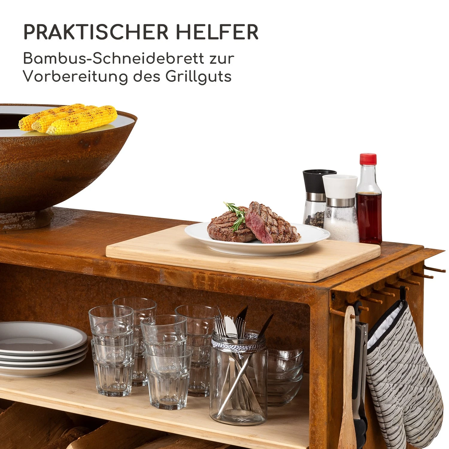 Savage 2.0 Wide Feuerschale Grill Bambus-Schneidebrett Wetterschutz 3 Savage 2.0 Wide Feuerschale Grill Bambus-Schneidebrett Wetterschutz – Bild 3