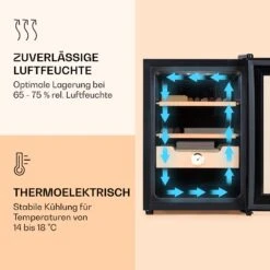Klarstein El Presidente 37 Zigarren-Humidor 37L 2 Einschübe 1 Fach Zedernholz -Outdoor Grills Store 10036101 de 0004 logo