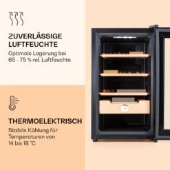 Klarstein El Presidente 48 Zigarren-Humidor 48L 3 Einschübe 1 Fach Zedernholz -Outdoor Grills Store 10036103 de 0004 logo