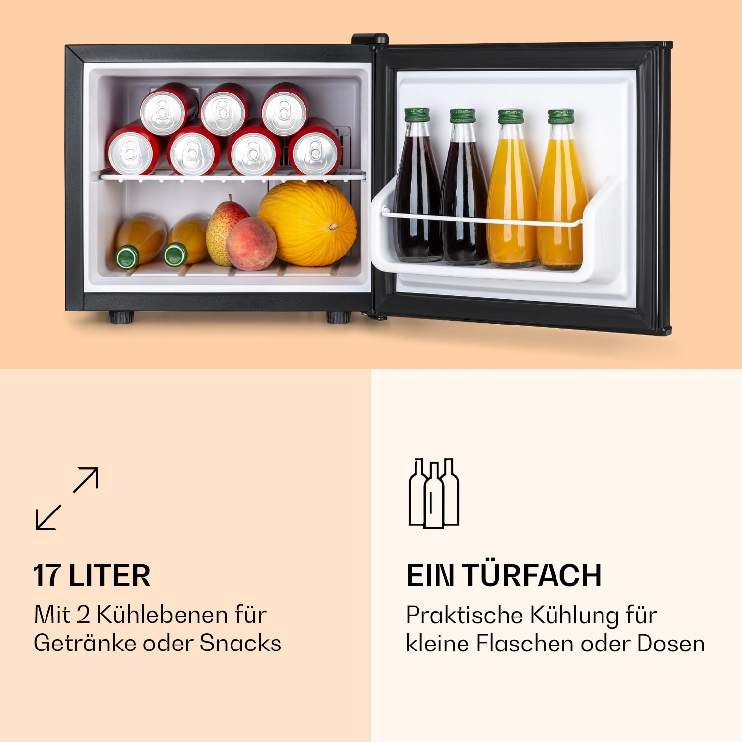 Geheimversteck Mini-Kühlschrank 2 Ebenen 17Ltr. 26dB Thermoelektrisch 3 Geheimversteck Mini-Kühlschrank 2 Ebenen 17Ltr. 26dB Thermoelektrisch – Bild 3