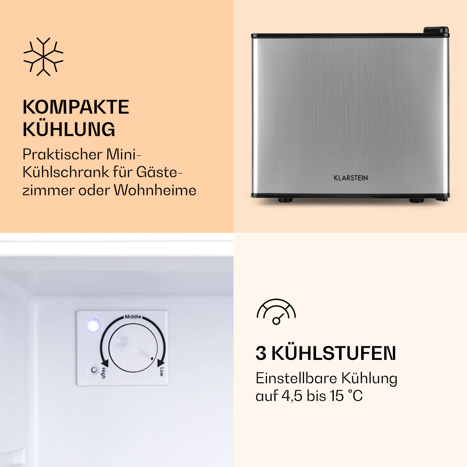 Geheimversteck Mini-Kühlschrank 2 Ebenen 17Ltr. 26dB Thermoelektrisch 5 Geheimversteck Mini-Kühlschrank 2 Ebenen 17Ltr. 26dB Thermoelektrisch – Bild 5