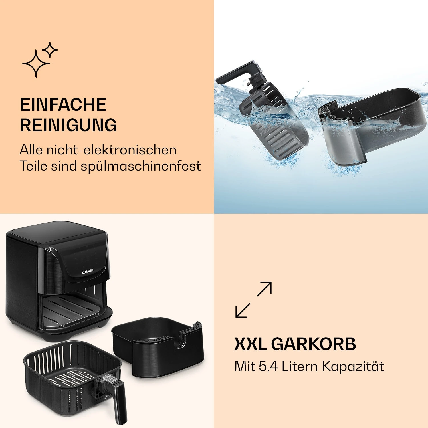 AeroVital Deluxe Heißluftfritteuse 1700W 5,4 Liter Edelstahl 6 AeroVital Deluxe Heißluftfritteuse 1700W 5,4 Liter Edelstahl – Bild 6