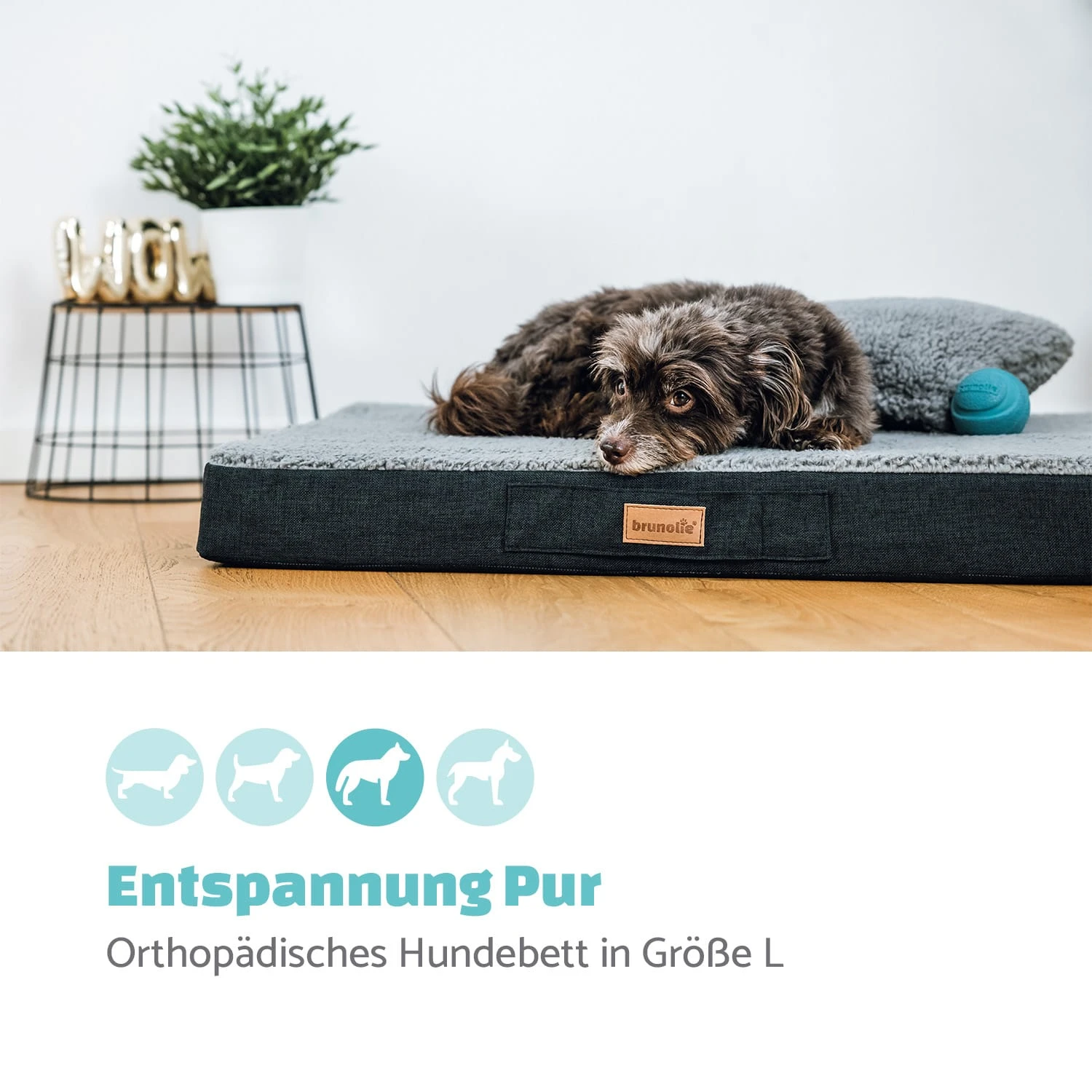 Balu Hundebett Waschbar Orthopädisch Rutschfest Memory-Schaum Größe L 2 Balu Hundebett Waschbar Orthopädisch Rutschfest Memory-Schaum Größe L – Bild 2