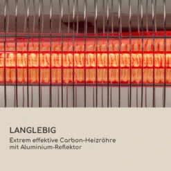 Dark Wave Stand Infrarot-Heizstrahler 2000W Goldbeschichtete Carbonröhre IP65 Standfuß -Outdoor Grills Store 10037729 de 0007 logo