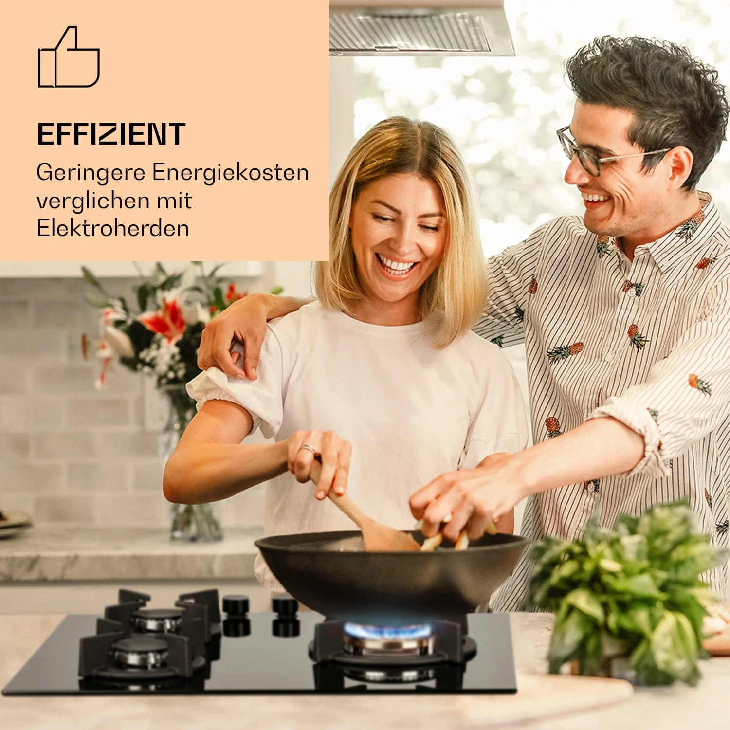 Goldflame 3 Gaskochfeld 3-flammig Messing-Brenner Glaskeramik 2 Goldflame 3 Gaskochfeld 3-flammig Messing-Brenner Glaskeramik – Bild 2