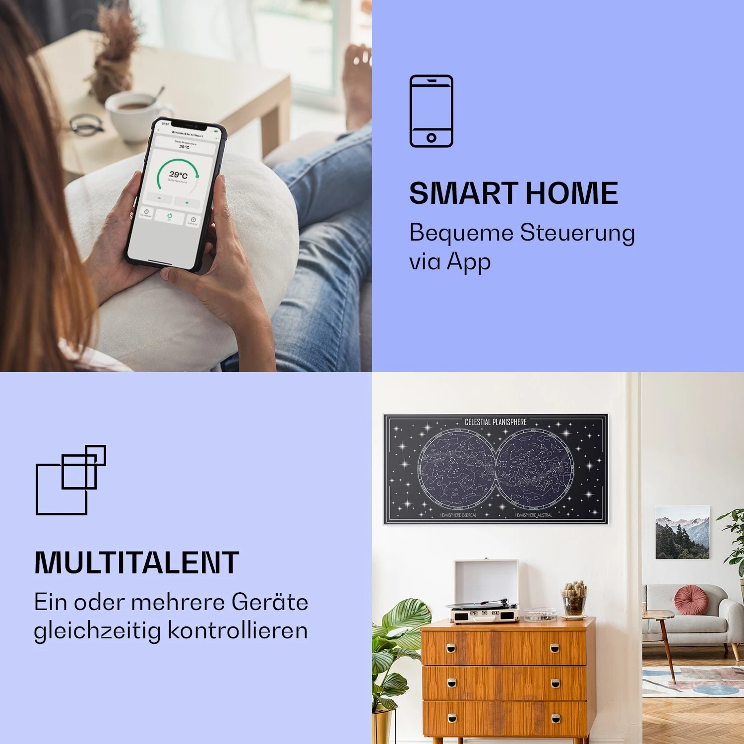 Wonderwall Air Art Smart Infrarotheizung Himmelskarte 120x60cm 700W 2 Wonderwall Air Art Smart Infrarotheizung Himmelskarte 120x60cm 700W – Bild 2