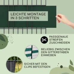 Sichtschutzstreifen Gartenzaun PVC 450 G/m² 50x19cm Clips 9 Sichtschutzstreifen Gartenzaun PVC 450 G/m² 50x19cm Clips -Outdoor Grills Store 10037984 de 0004 usp