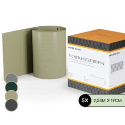 Sichtschutzstreifen Zaunblenden PVC-Hartplastik 2,53 X 0,19 M