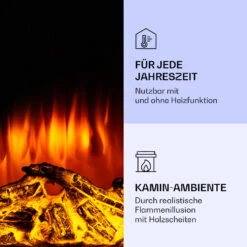 Klarstein Lamington Elektrokamin 2000 W LED-Flammen Heizlüfter Timer Ambientelicht -Outdoor Grills Store 10038005 de 0006 logo
