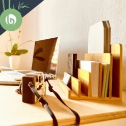 Briefablage Mit 5 Fächern DIN A4 25x17,5x16cm Stehend / Liegend Bambus -Outdoor Grills Store 10038067 yy 0004 logo