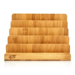 Briefablage Mit 5 Fächern DIN A4 25x17,5x16cm Stehend / Liegend Bambus -Outdoor Grills Store 10038067 yy 0006 logo
