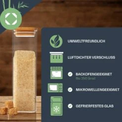 Eckiges Glas Mit Bambusdeckel Luftdicht Silikonring 10 X 25 X 10 Cm -Outdoor Grills Store 10038076 de 0005 logo