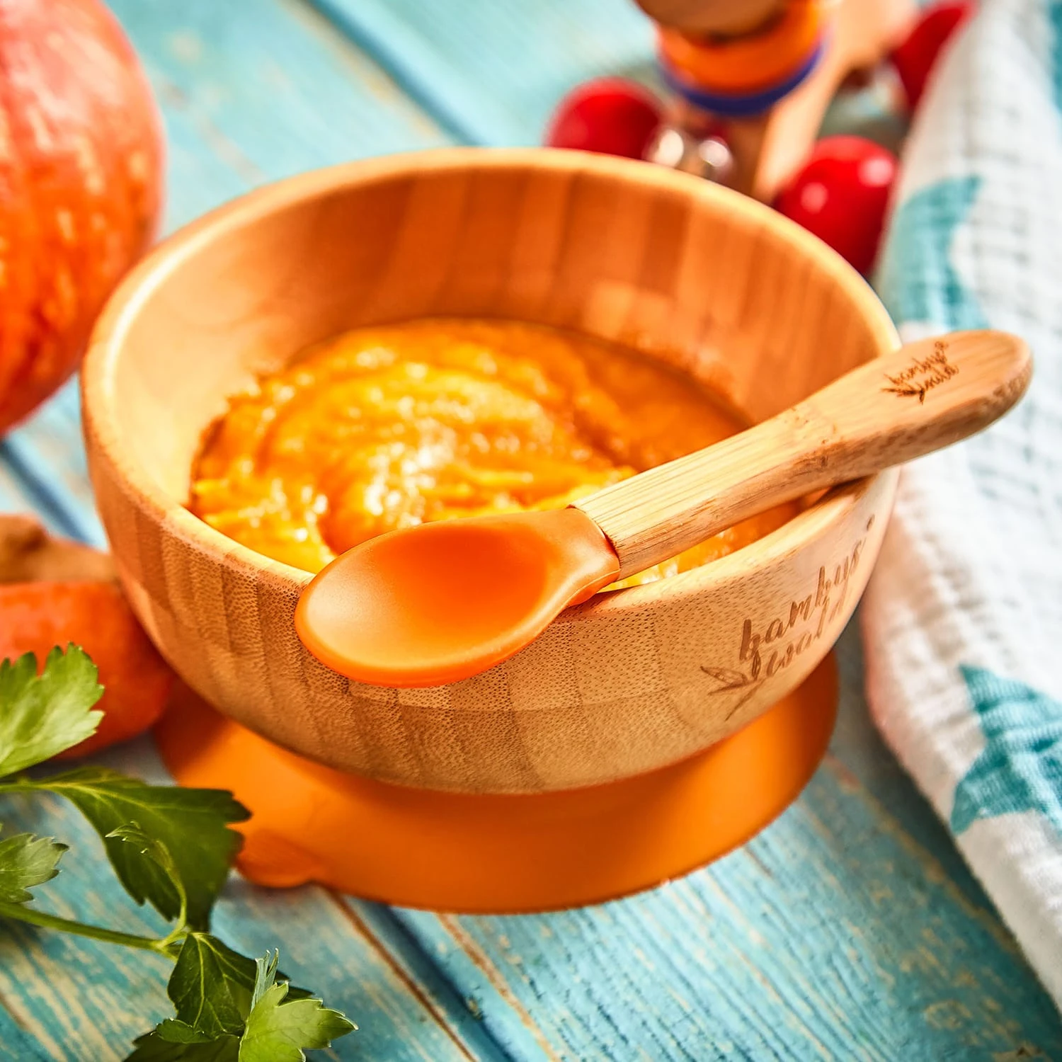 Kindergeschirr Mit Bambusschale Und Löffel 400 Ml Inkl. Saugnapf Ø: 13,7 Cm 2 Kindergeschirr Mit Bambusschale Und Löffel 400 Ml Inkl. Saugnapf Ø: 13,7 Cm – Bild 2