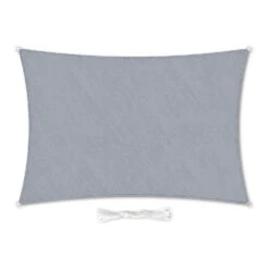 Rechteckiges Sonnensegel 2x4 M Mit Befestigungsringen Polyester Luftdurchlässig