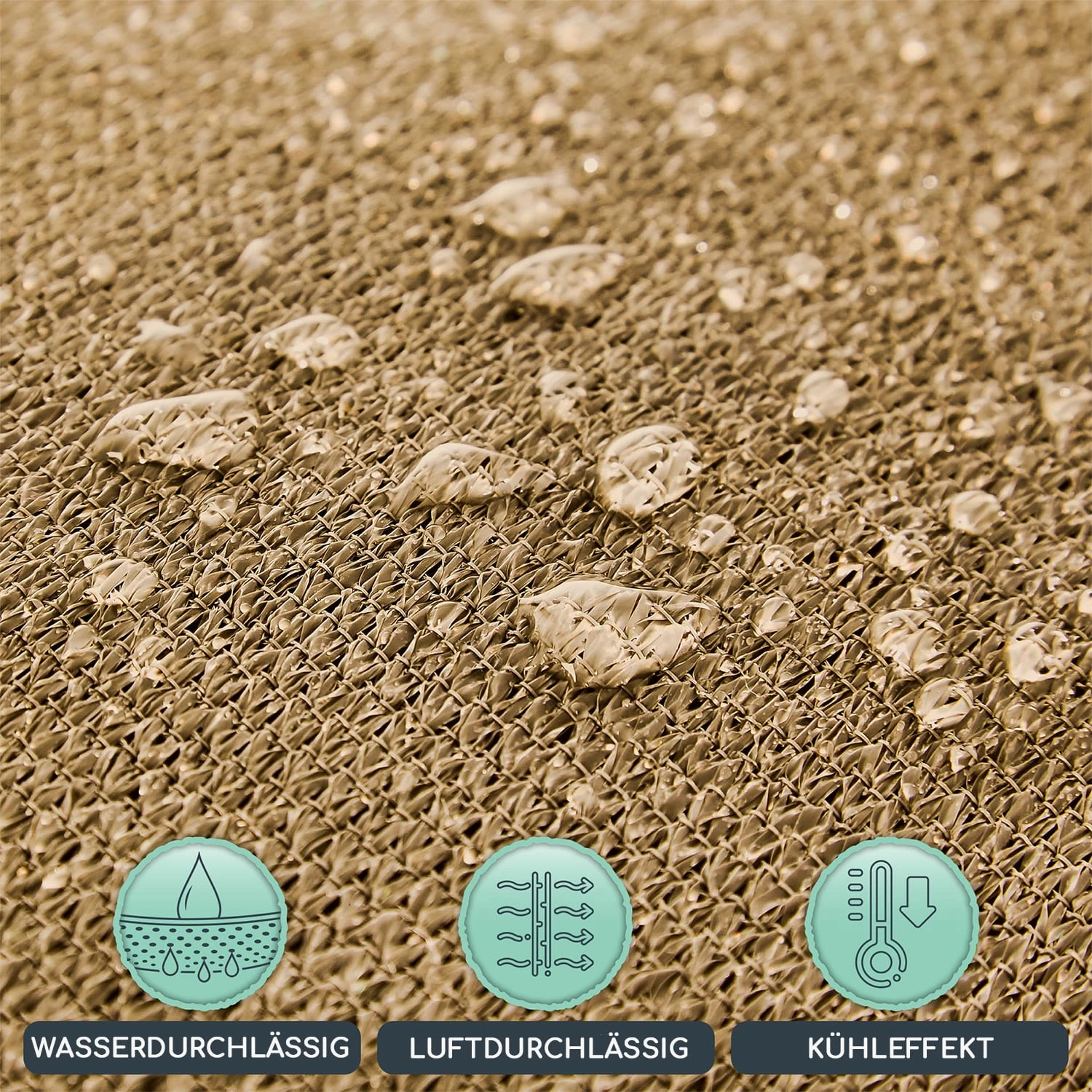 Rechteckiges Sonnensegel 5x5 M Polyester Luftdurchlässig 3 Rechteckiges Sonnensegel 5x5 M Polyester Luftdurchlässig – Bild 3