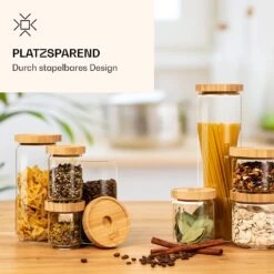 Stapelglas Mit Bambusdeckel 750 Ml Stapelbar Luftdicht -Outdoor Grills Store 10038242 de 0003 logo